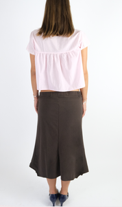 Cinnamon Pleated Midi Skirt