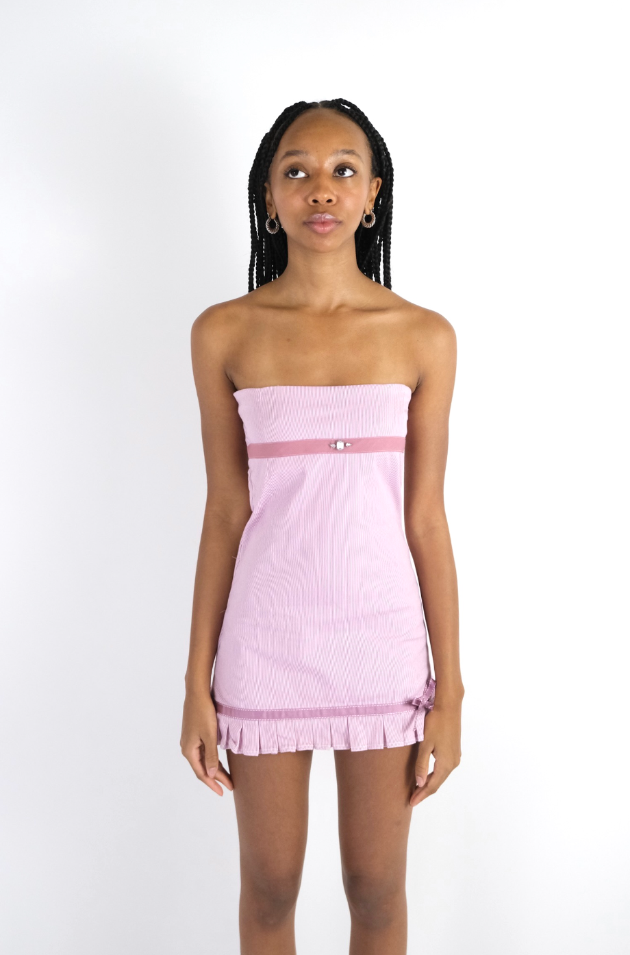 Fuchsia Pinstripe Mini Dress