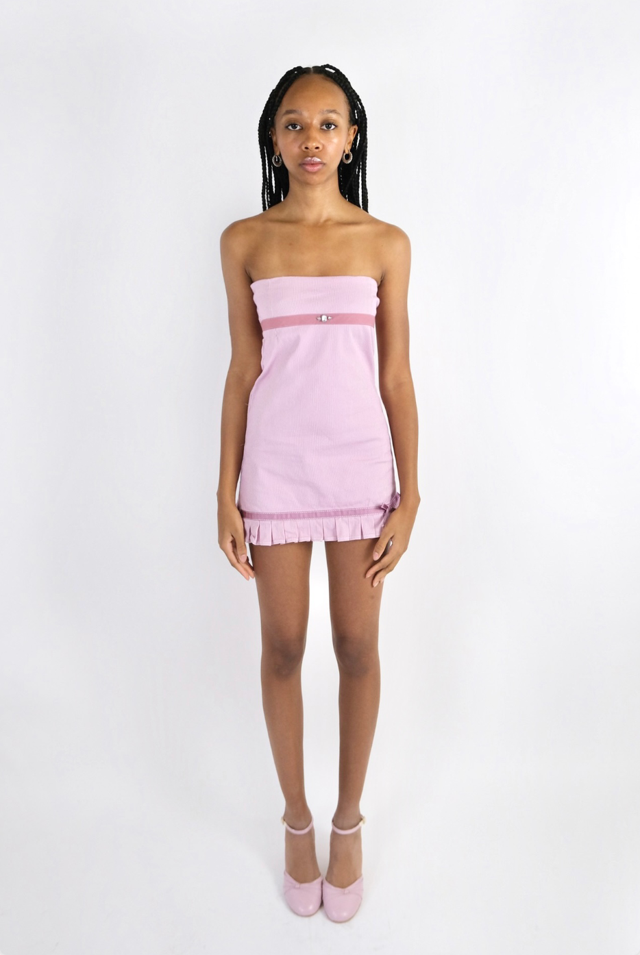 Fuchsia Pinstripe Mini Dress