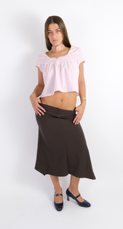 Baby Pink Lace Cropped Tee