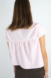 Baby Pink Lace Cropped Tee
