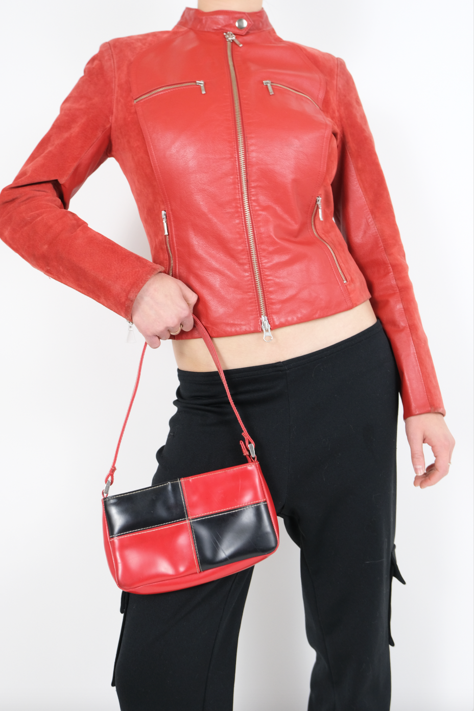Red & Black Colorblock Mini Purse