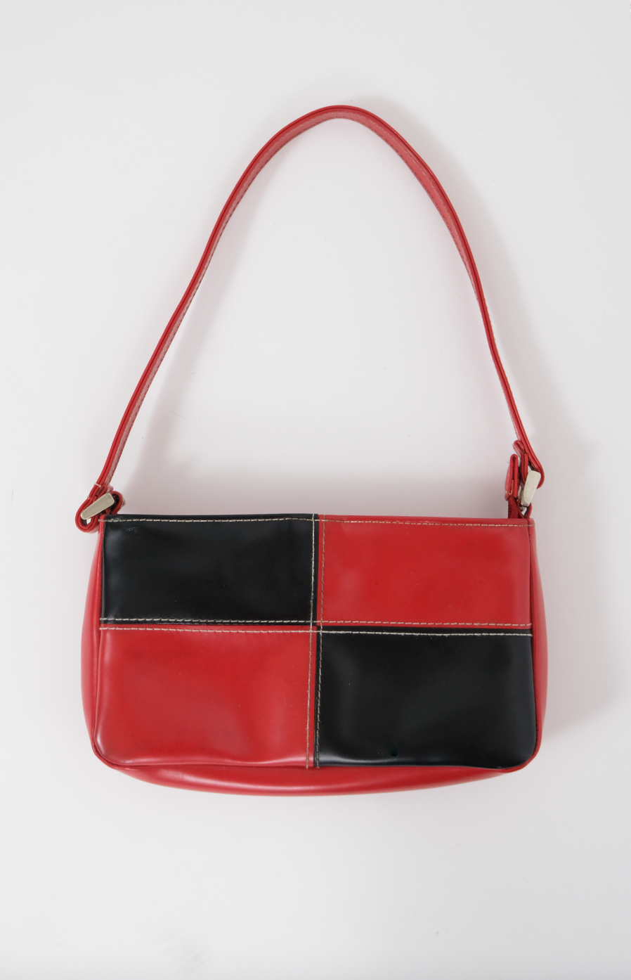 Red & Black Colorblock Mini Purse