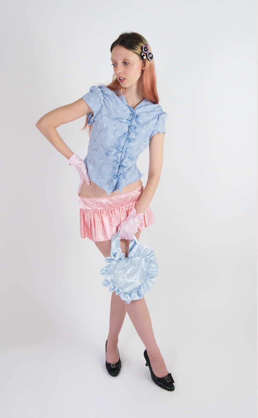Peachy Pink Pleated Mini Skirt