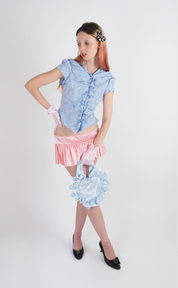 Peachy Pink Pleated Mini Skirt