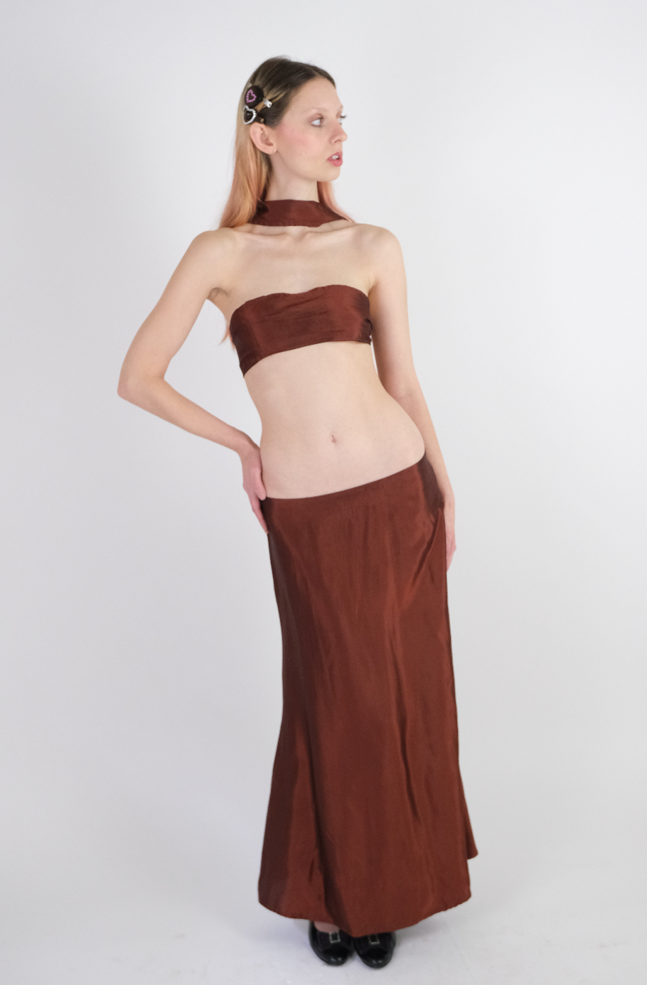Molten Mandarin Maxi Skirt Set
