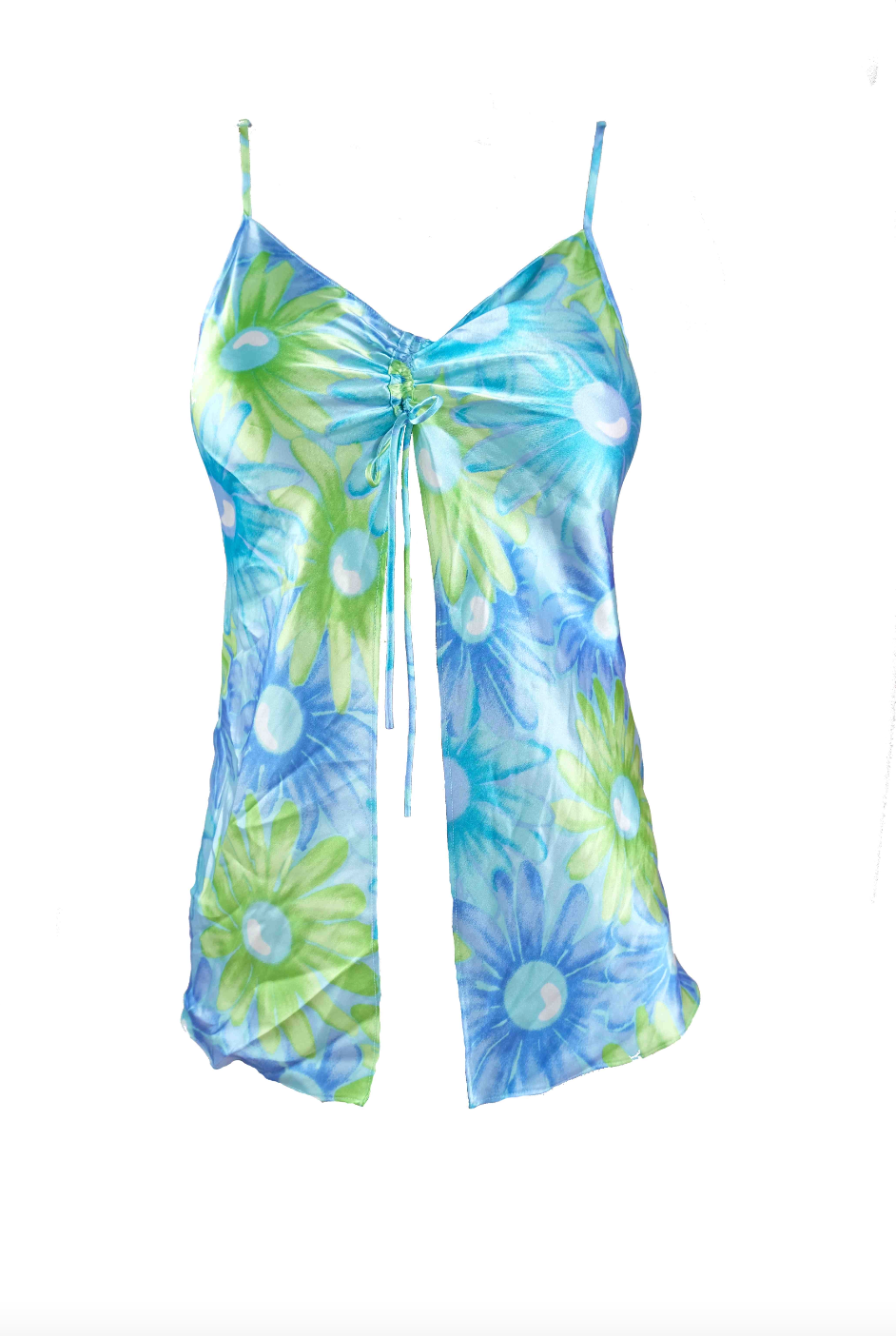 Teal Bloom Split Front Tank (M)