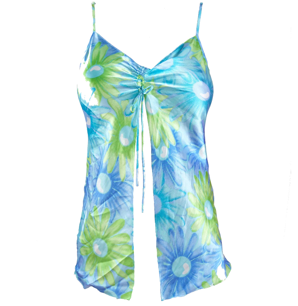Teal Bloom Split Front Tank (M)