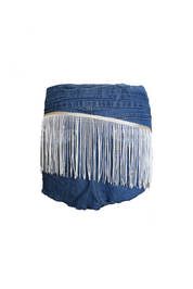 Caramel Fringe Denim Micro Skirt (XS)