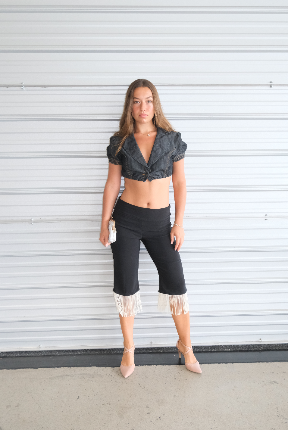 Caramel Fringe Capris (M)