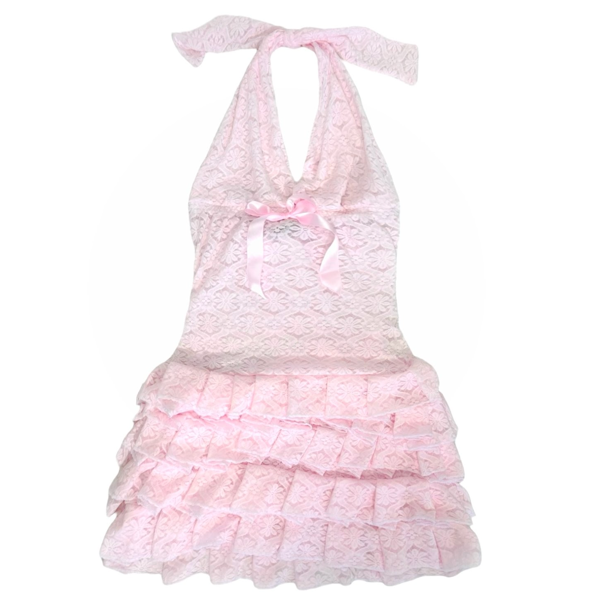 Baby Pink Lace Dress (XS-5X)