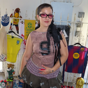 Princess Neckline “9” Striped Tank Top (S/M)