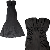 Caché Strapless Black Ruched Dress (S)