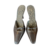 Brown Leather Leopard Mules (8)