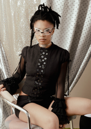 Multi-Button Sailor Top in Black