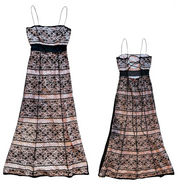 Black Pink Lace Maxi Dress (S)