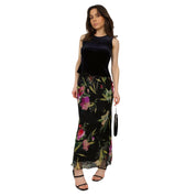 Silk Floral Maxi Skirt (S)