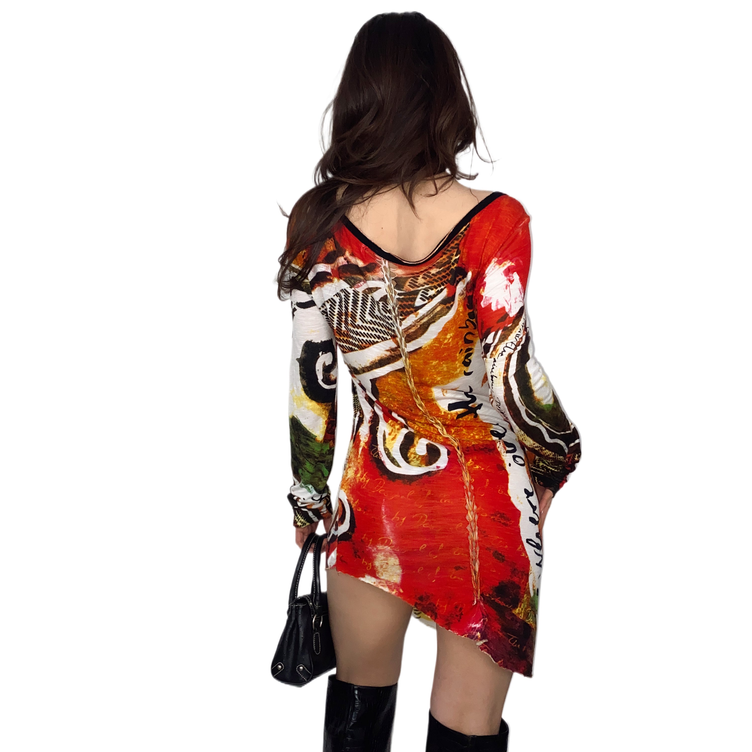 Desigual Asymmetrical Rainbow Dress (M)