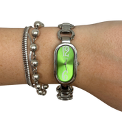 Y2K Metallic Lime Cyber Watch