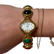 90s Scarab Stone Hidden-Dial Watch