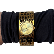 Gold Snake Cuff Watch