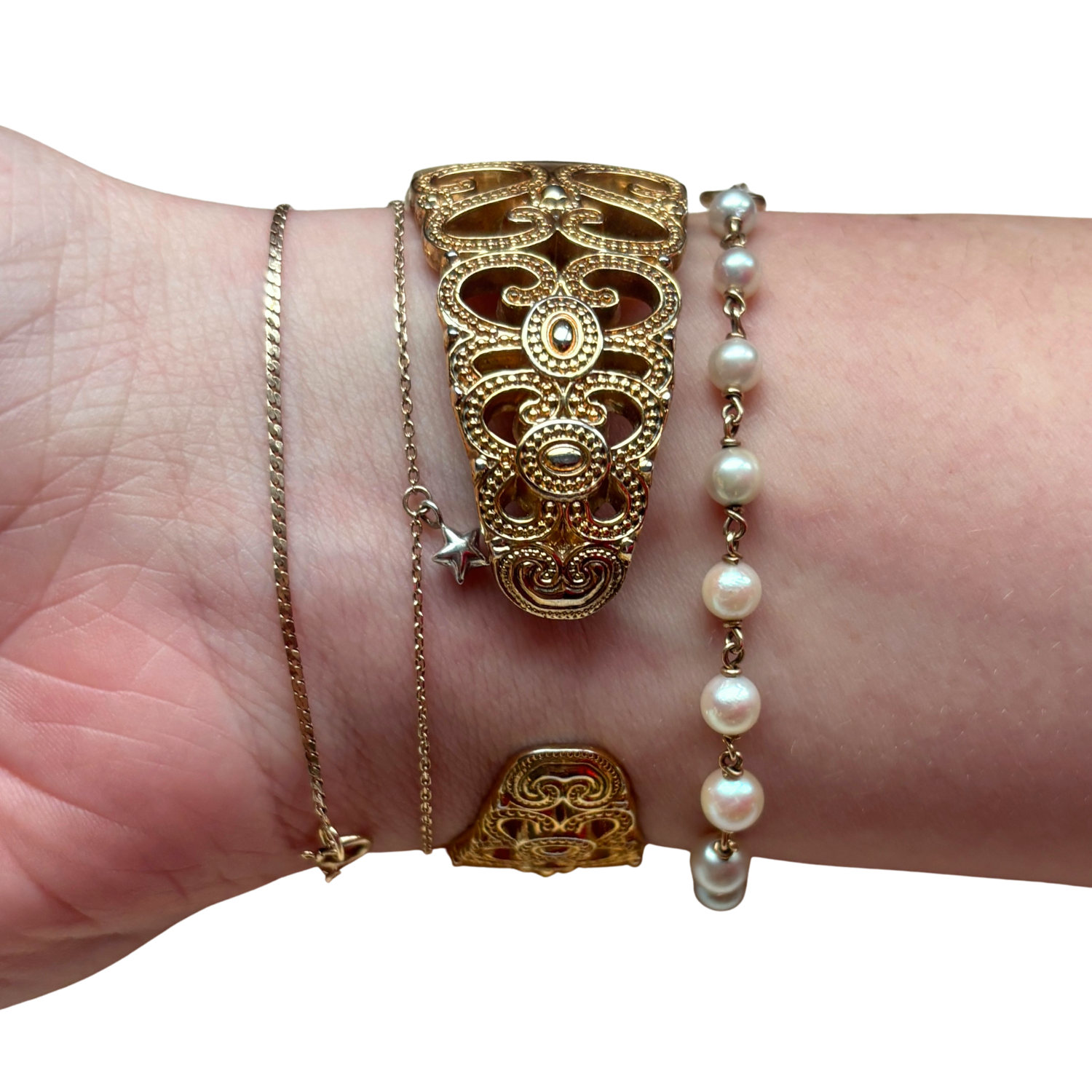 Vintage Gold Ornate Cuff Watch