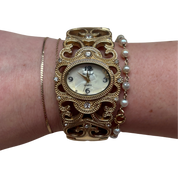 Vintage Gold Ornate Cuff Watch