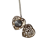 Ornate Cutout Heart Watch Necklace