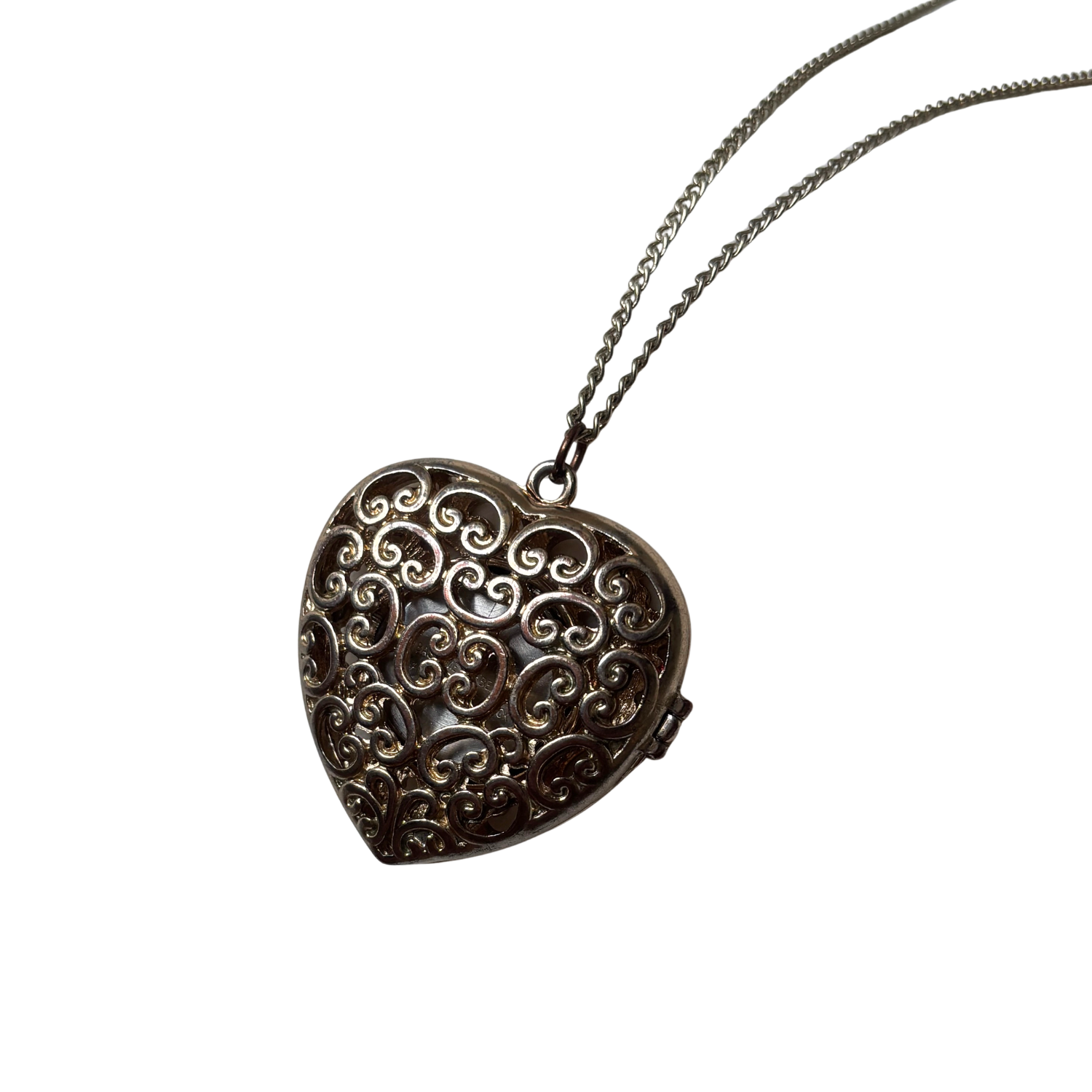 Ornate Cutout Heart Watch Necklace