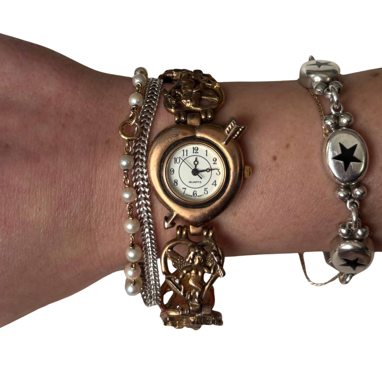 Vintage Cupid's Bow & Heart Watch