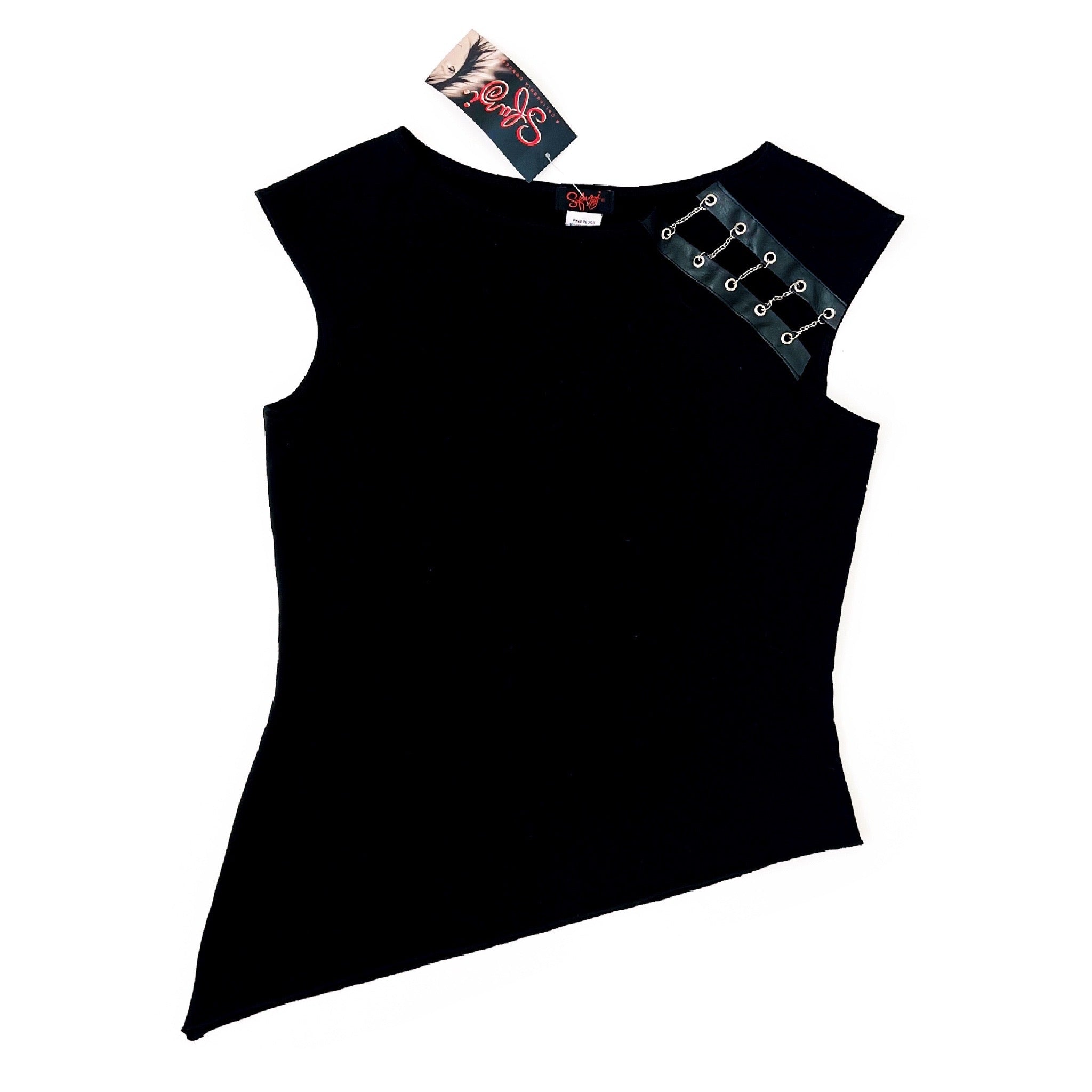 90s Black Chain Top (L)