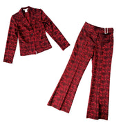 Vintage Burgundy Brocade Pantsuit (XS/S)