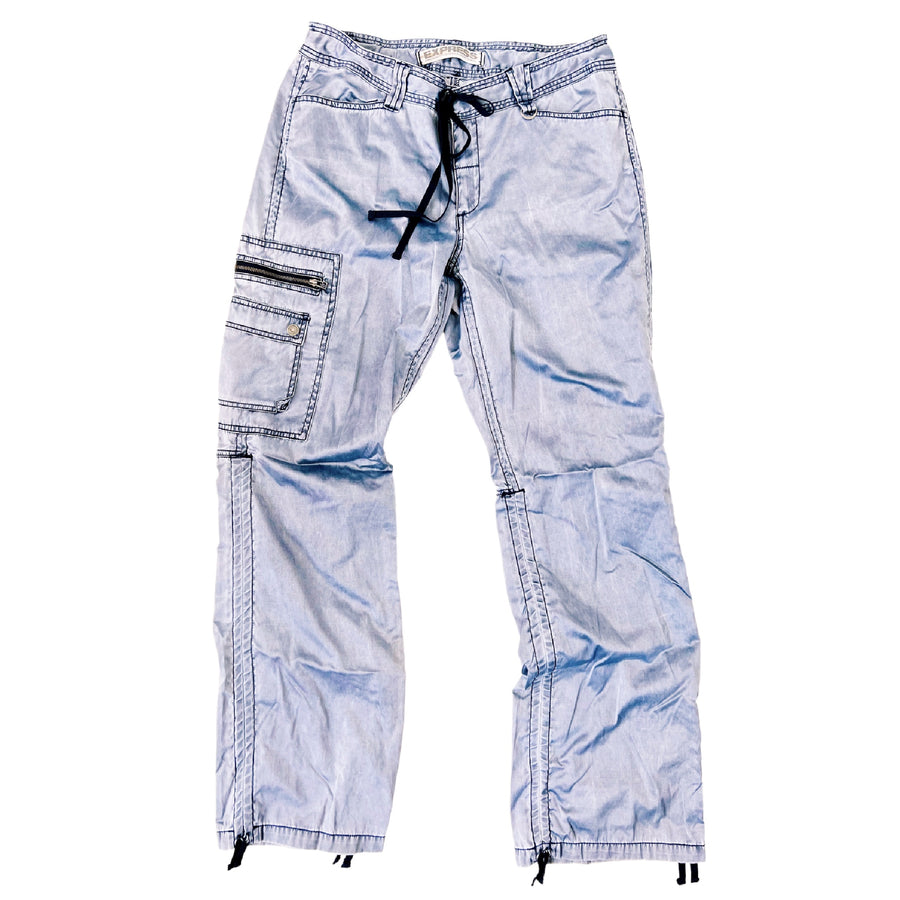 Blue Satin Cargo Pants (M/L)