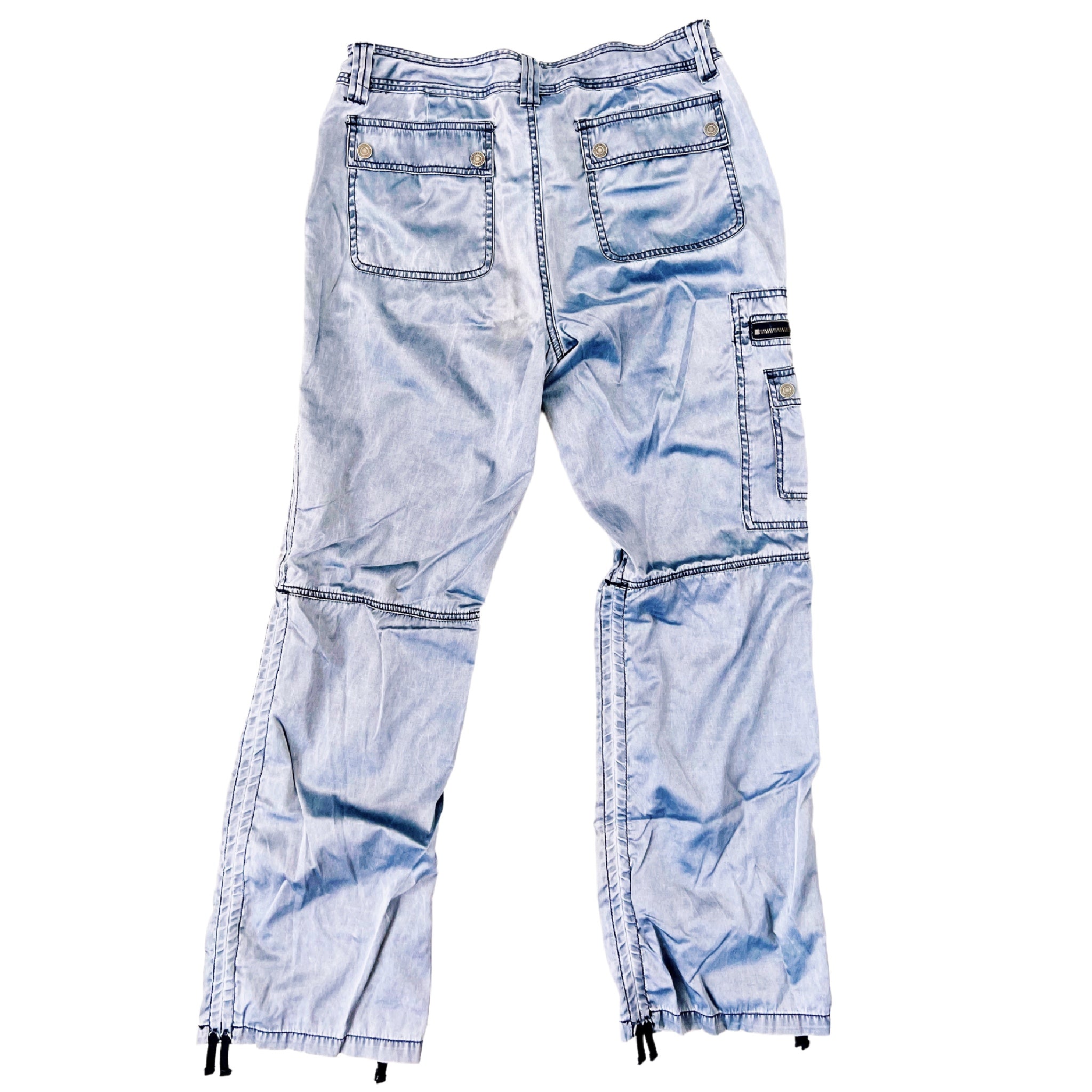 Blue Satin Cargo Pants (M/L)