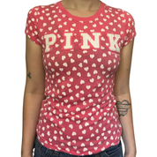 PINK Polka dot heart shirt (S)