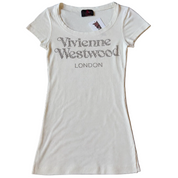 Vivienne Westwood Rhinestone Logo Baby Tee (XS/S)