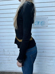 Vintage Italian Gothic Lace Up Longsleeve (S)