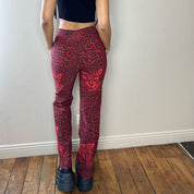 Vintage red cheetah print pants (XS/S)