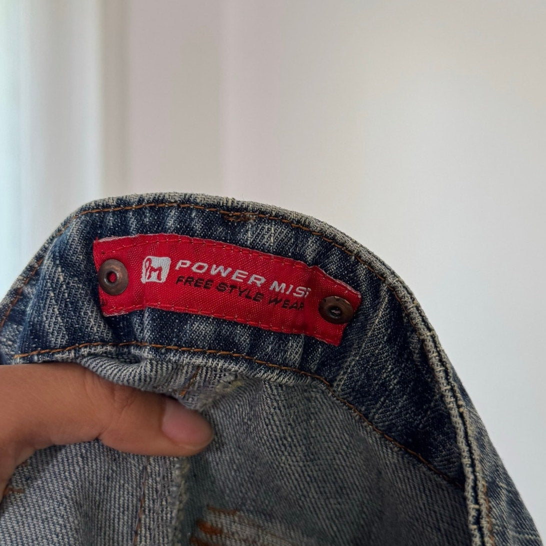 Vintage Euro Low Rise Wide Leg Cargo Jeans (S)