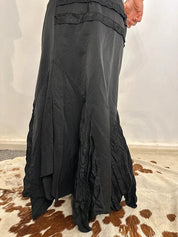 Vintage French Vintage Romantic Gothic Ruffle Asymmetrical Max Skirt (M)