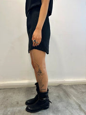 Vintage Sheer Black Avant Garde Draped Mini Dress (XS/S)