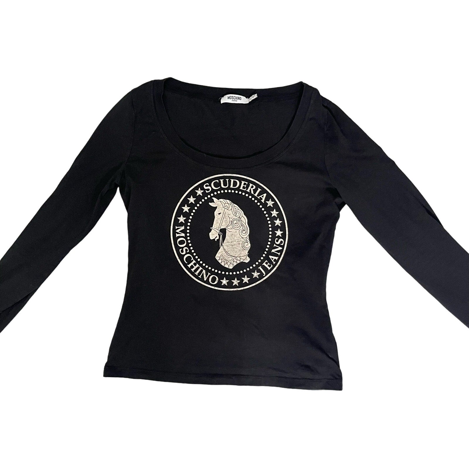 Moschino black graphic baby tee (S/M)