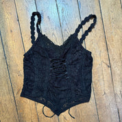 90s black lace detailed camisole (S/M)