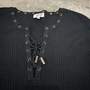 Vintage Black Grunge Eyelet Long sleeve (S-M)