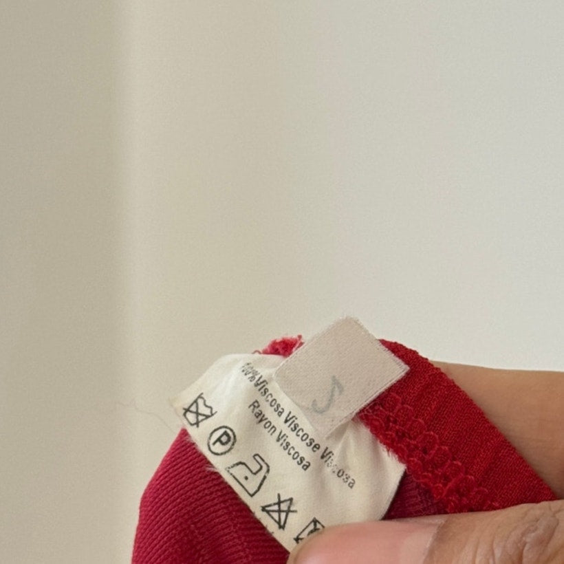 Vintage Red Mesh Maxi Skirt (S)