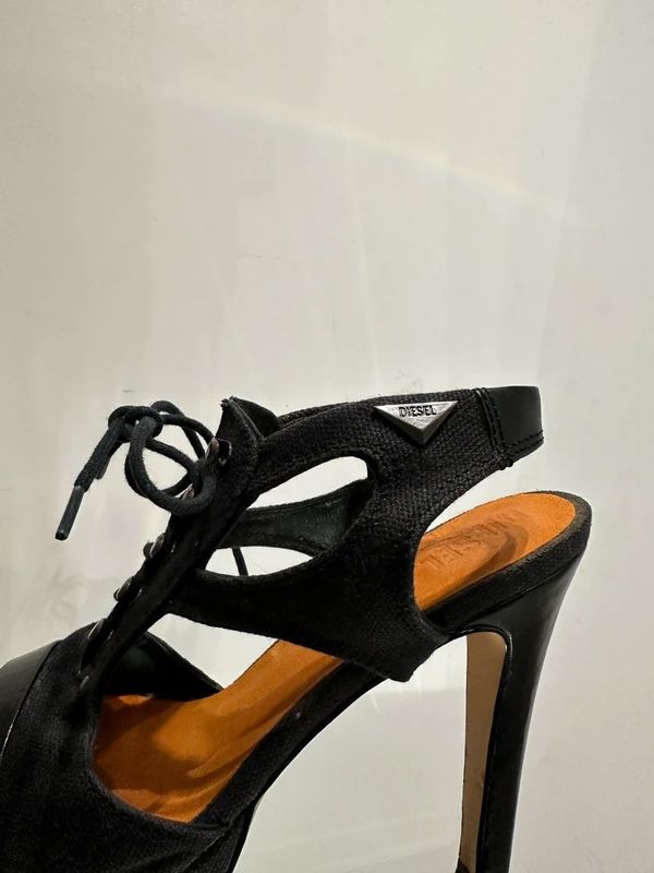 Vintage Diesel Lace up Open Toe Strap Stiletto Heels (US 8)