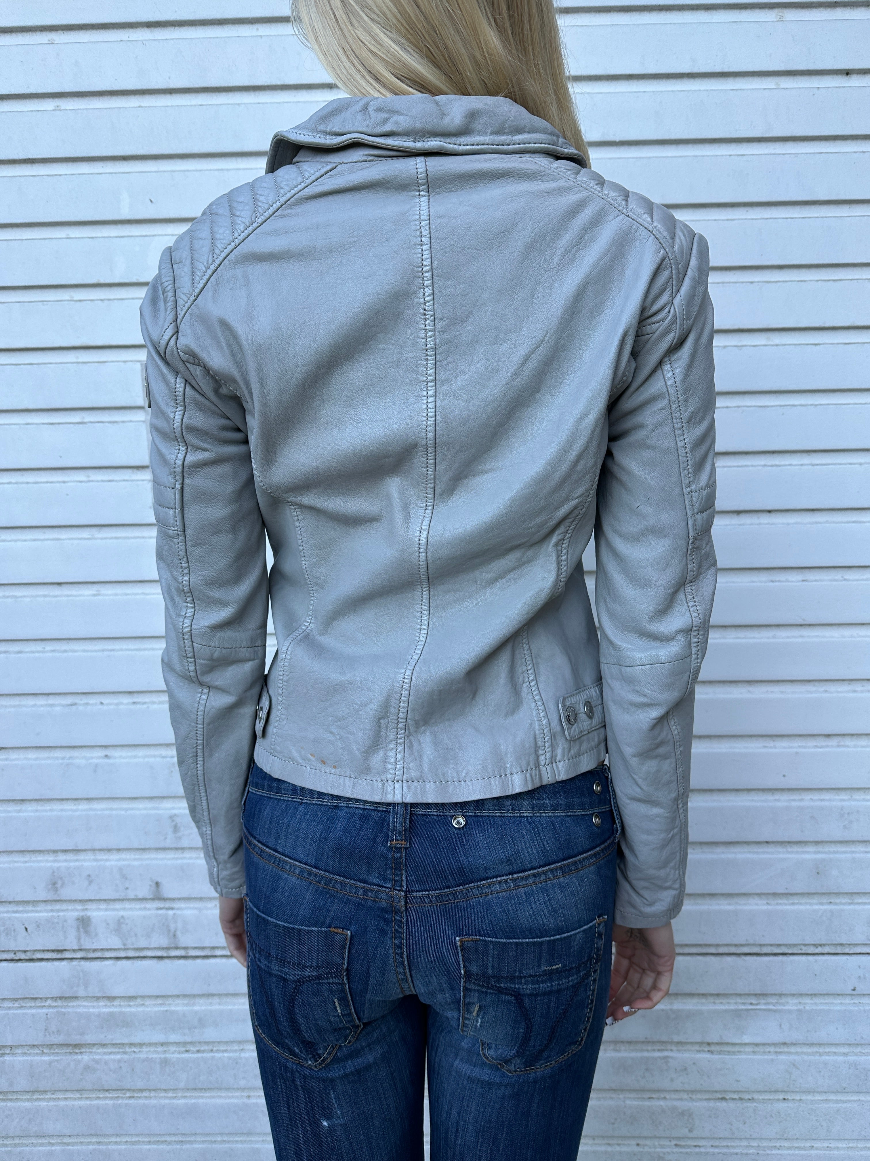 Vintage Italian Leather Cropped Moto Jacket (S)