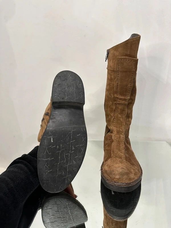 Vintage Boho Italian Brown Suede Knee High Calf Boots (US 5)