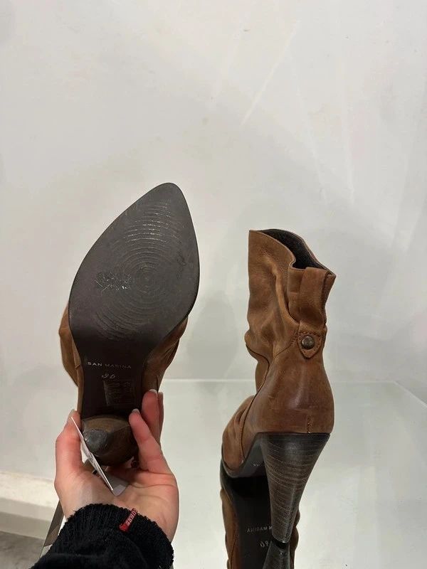 Vintage Slouch Italian Ankle Stiletto Boots (US 5)