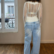 Vintage Knit Sweater with Sequins Detailing (S/M)